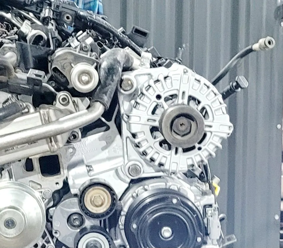 Cleaned six-cylinder engine ready for refitting